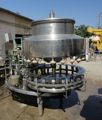 Fogg, Rotary Bottle Filler, (22) 1-1/8" diameter Valves on 7" valve centers, 54" diameter x 12" deep filler - Image 2