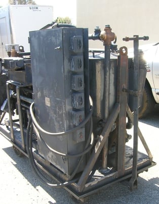 12" Alfa-Laval, Oil Purification System w/filter press, (10) cast iron plates, 20 gallon tank, 18" diameter x - Image 3