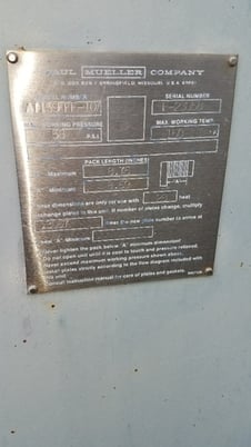 95 sq.ft., Mueller, ATI59FFF-10, plate type heat exchanger, (28) 12" W x 41" L Stainless Steel plates, 58 psi - Image 5