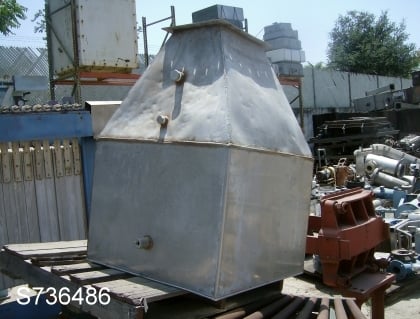 20 cu.ft. Hopper, Stainless Steel, 32" x 32" x 30" straight side, 11" x 15" flanged bottom, prism style - Image 2
