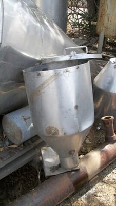 4 cu.ft. Hopper, Stainless Steel, 16" diameter x 15" straight side, 13" cone bottom, 5" diameter Discharge - Image 2