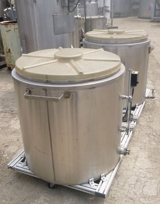 100 gallon Kettle, (2) 50 gallon kettle, Stainless Steel, jacketed tanks, 30" diameter x 22" tall, 2" - Image 4