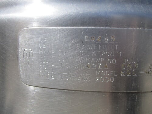 40 gallon Cleveland #KGL-40, Kettle, jacketed, gas-fired, 26" diameter x 24" deep, 2" bottom discharge, 50 - Image 7