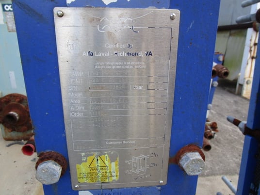 11 sq.ft., Alfa-Laval, TL3-PFG, plate heat exchanger, (17) plates, 150 psi, 300&deg;F - Image 4