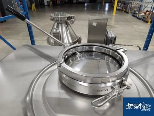 Tote Systems Tote, Stainless Steel, 1000 Liter, 52" x 44" x 10" straight side, 36" cone, 18" top opening with - Image 4