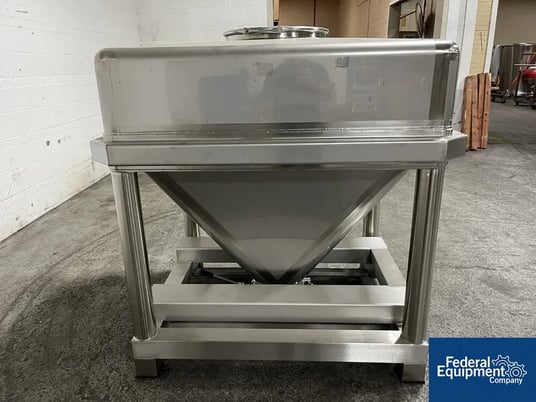 Tote Systems Tote, Stainless Steel, 1000 Liter, 52" x 44" x 10" straight side, 36" cone, 18" top opening with - Image 5
