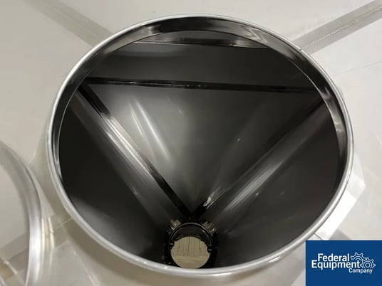 Tote Systems Tote, Stainless Steel, 1000 Liter, 52" x 44" x 10" straight side, 36" cone, 18" top opening with - Image 7