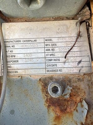 1340 HP @ 1400 RPM, Caterpillar #G3516, Natural gas engine, 2001 - Image 3