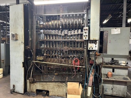 Platarg #912, ICOP transfer press, 6.5" stroke, 6" W chopper, strip & release on 11 stripper forks, air - Image 1