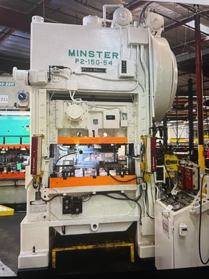150 Ton, Minster #P2-150-54 PieceMaker, geared straight side double crank press, 6" stroke, 23" Shut Height - Image 1