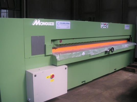 Monguzzi #TRA-3600, single knife guillotine, 141" work length, 2.56" opening, 3/4"-43" parallel fence, 10 HP - Image 1