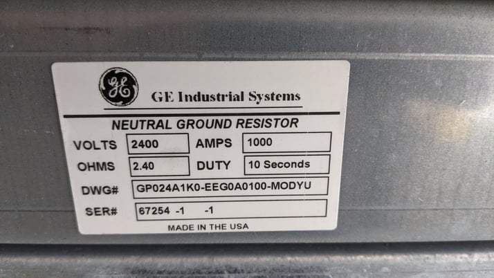 GE Neutral Ground Resistor NGR 2400 Volts, 1000 Amps, 2.40 Ohms 10 Sec. Duty, NEW - Image 8