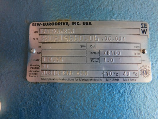 Sew Eurodrive #FA127AM256, Sew-Eurodrive Parallel Shaft Helical Gear Reducer, 114.34:1 Ratio, New - Image 10