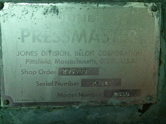 jones beloit #2510 pressmaster vertical, S/N P-141 - Image 9