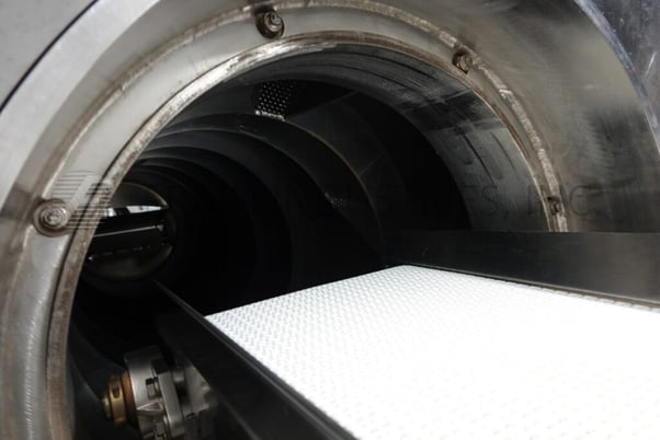 Lyco, pouch cooker rotary system, Stainless Steel contact parts, 72" OD x 96" long perforated drum, 2 HP - Image 3