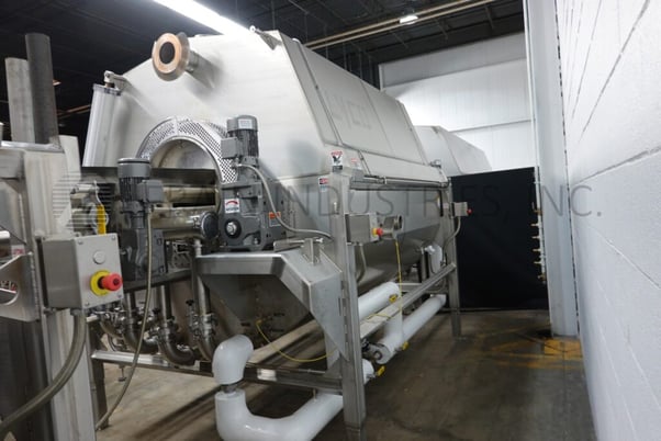 Lyco, pouch cooker rotary system, Stainless Steel contact parts, 72" OD x 96" long perforated drum, 2 HP - Image 4