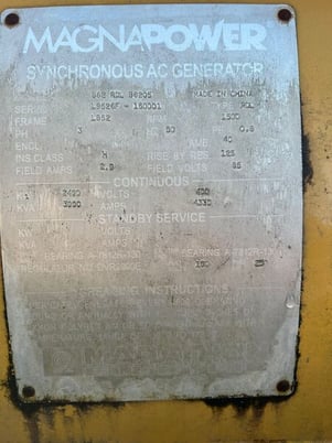 3000 KVA, 1500 RPM, Marathon MagnaPower, generator end, 400 Volts - Image 3
