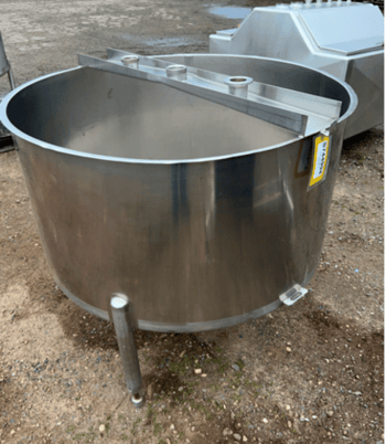 200 gallon Stainless Steel Cone-Bottom Tank, 48" diameter x 24" deep, 2" diameter Center bottom outlet, (2) - Image 2