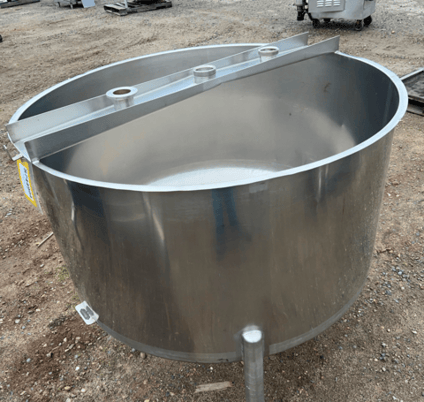 200 gallon Stainless Steel Cone-Bottom Tank, 48" diameter x 24" deep, 2" diameter Center bottom outlet, (2) - Image 3