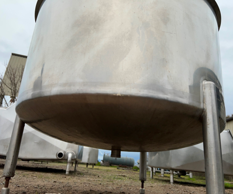 200 gallon Stainless Steel Cone-Bottom Tank, 48" diameter x 24" deep, 2" diameter Center bottom outlet, (2) - Image 6