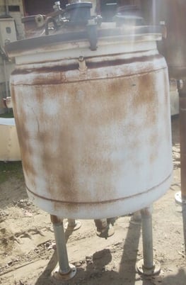 100 gallon DeDietrich, Glass-Lined Jacketed Tank, 30" diameter x 33" straight side, 25 psi/FV @ 650 F - Image 2