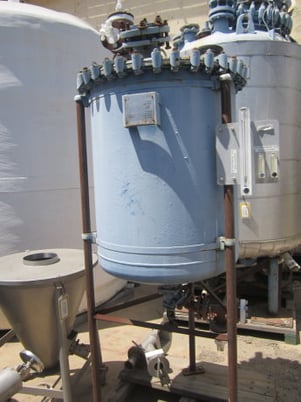 90 gallon Pfaudler, Glass-Lined Tank, 24" diameter x 48" straight side, 6" sight glass, atmospheric psi/FV @ - Image 2