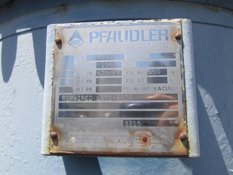 90 gallon Pfaudler, Glass-Lined Tank, 24" diameter x 48" straight side, 6" sight glass, atmospheric psi/FV @ - Image 3