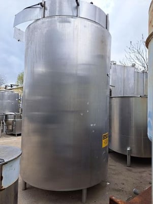 2000 gallon Stainless Steel Tank, 72" diameter x 104" H 5-zone jacketed vessel, 18" diameter Top manway, 3" - Image 5