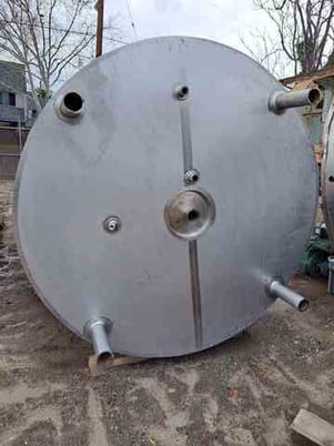 2000 gallon Stainless Steel Tank, 72" diameter x 104" H 5-zone jacketed vessel, 18" diameter Top manway, 3" - Image 6