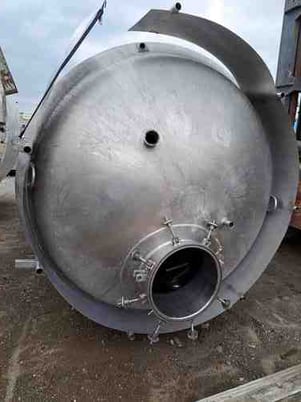 2000 gallon Stainless Steel Tank, 72" diameter x 104" H 5-zone jacketed vessel, 18" diameter Top manway, 3" - Image 7