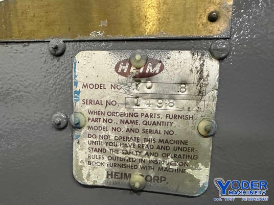 70 Ton, Heim #70-8, press brake, 8' overall, 76" between housing, 3" stroke, 8" throat, air clutch & brake - Image 4