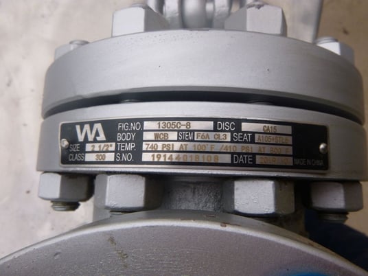 2.5" Stem & Yoke #Class-300, Gate Valve, Carbon Steel, 740 psi @ 100 deg. F, 410 psi @ 800 deg. F, 2019 - Image 4