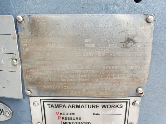 600 HP 1200 RPM General Electric, Frame 8210S, ODP, electrically OK, rebuilt, 4160 Volts - Image 9