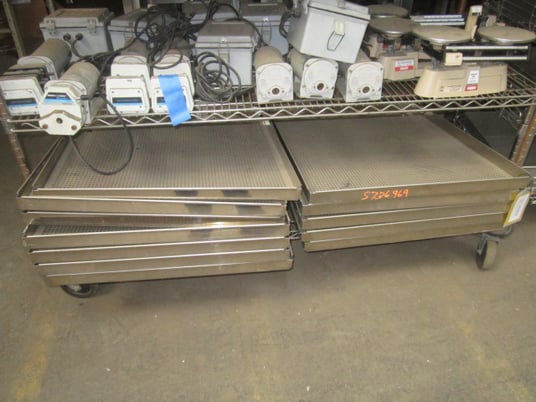 Lab Pan, Stainless Steel, 30" x 27" x 1.5" deep, perforated bottom - Image 1