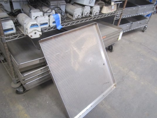 Lab Pan, Stainless Steel, 30" x 27" x 1.5" deep, perforated bottom - Image 2