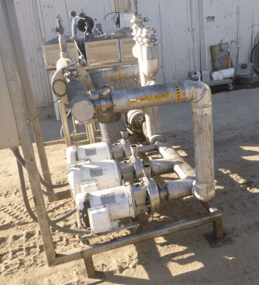 150 psig, Enerquip, Stainless Steel shell & tube heat exchanger, heat transfer pump skid, (4) pumps, 2012 - Image 2