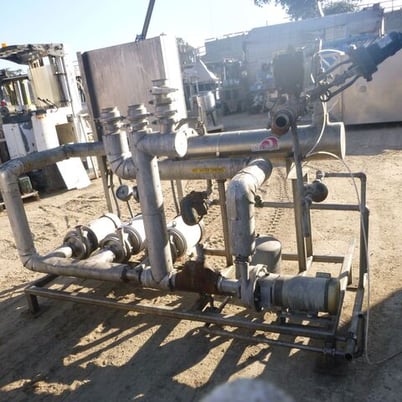 150 psig, Enerquip, Stainless Steel shell & tube heat exchanger, heat transfer pump skid, (4) pumps, 2012 - Image 3