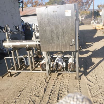 150 psig, Enerquip, Stainless Steel shell & tube heat exchanger, heat transfer pump skid, (4) pumps, 2012 - Image 9
