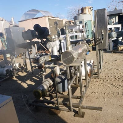 150 psig, Enerquip, Stainless Steel shell & tube heat exchanger, heat transfer pump skid, (4) pumps, 2012 - Image 10