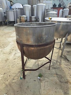 80 gallon, Greon, Stainless Steel kettle, jacketed, open top, dish bottom, 40 psi, 32" dia. x 29" deep - Image 3