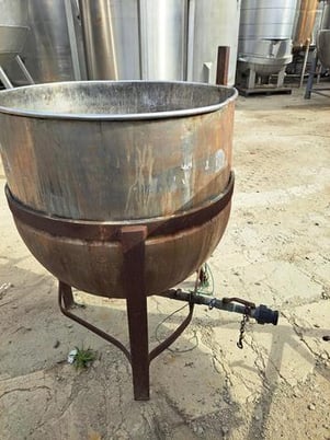 80 gallon, Greon, Stainless Steel kettle, jacketed, open top, dish bottom, 40 psi, 32" dia. x 29" deep - Image 4