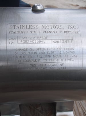 3 HP 1760 RPM Stainless Motor Inc. Motor Inc, inline planetary gear motor, 208/230/460 Volts,unused - Image 3
