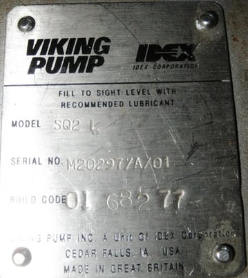 Viking #SQ2L, Viking Steel positive displacement pump, 2 HP, 1.5" inlet, 1.5" outlet - Image 4