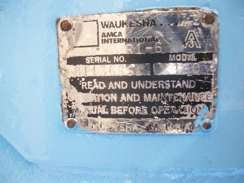 Waukesha #130, Waukesha Steel positive displacement pump, 2 HP, 3" inlet/outlet, mounted on cart - Image 5