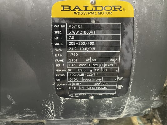 Whitlock, vacuum pump, 7.5 P, 1760 RPM, 2.5" inlet diameter, 3" outlet diameter - Image 7