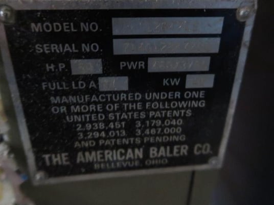 American #12847LS, automatic tie baler, 30 HP, serial #714012847286 - Image 3