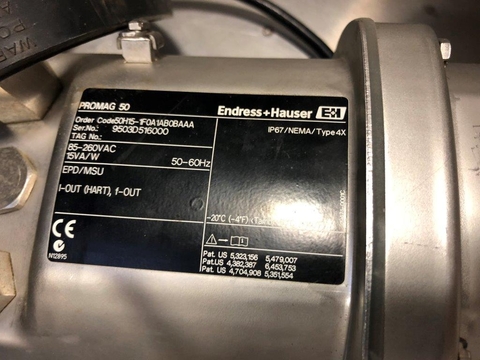 Endress & Hauser #ProMag-50H, Flow meter, Stainless Steel, 1/2" quick clamp, 1/2" quick clamp - Image 2