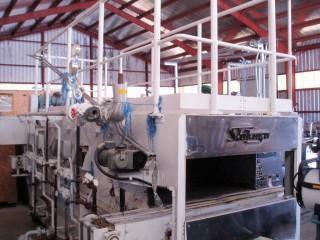 Shibuya #PC-11027, Pasteurizer, 42" x 11' L, 3-zone, Draper Belt, 1989 - Image 1