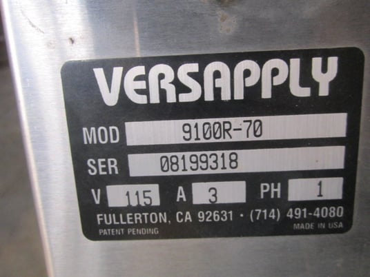 Versapply #9100R-70, Wipe on Printer Applicator, 4" to 7" label size, 750 labels/min, R-L, 115V - Image 4