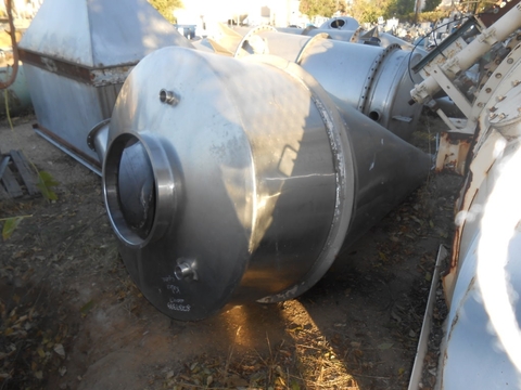 48" Cyclone Air Separator, 48" diameter x 24" straight side w/45-deg. cone bottom, 8" diameter Discharge, 6" - Image 2